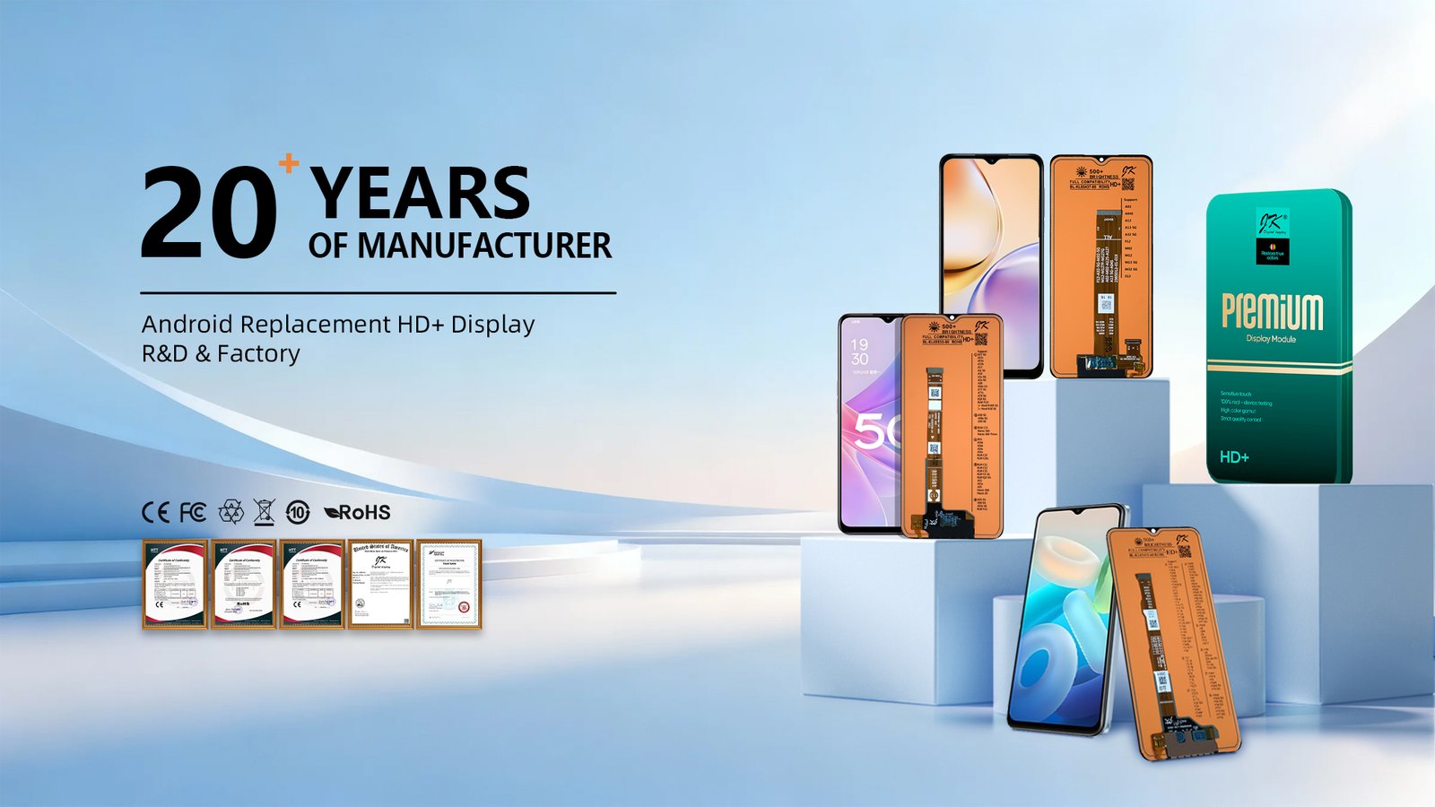JK Display — Android replacement HD+ LCD and OLED screens from a 20+ year display manufacturer, wholesale for repair businesses